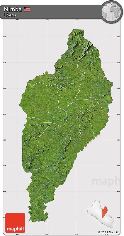 Satellite Map of Nimba, cropped outside