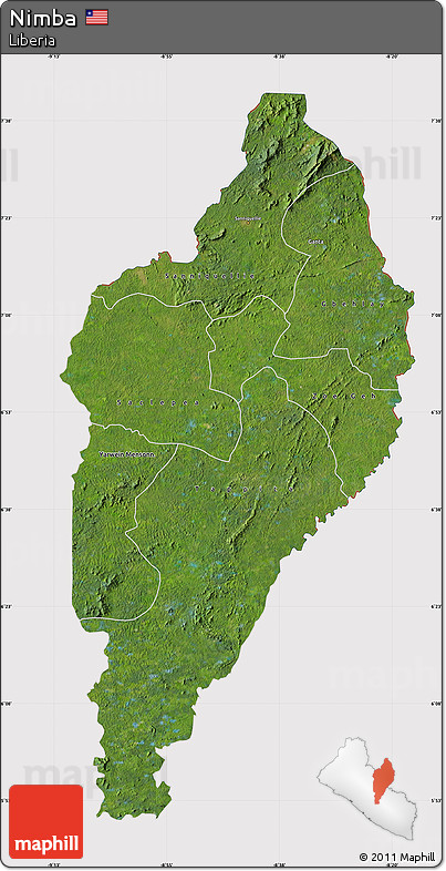 Satellite Map of Nimba, cropped outside