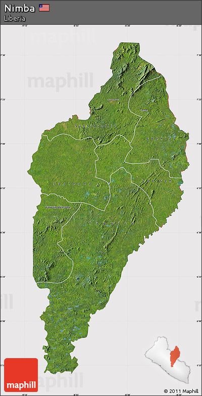Satellite Map of Nimba, cropped outside
