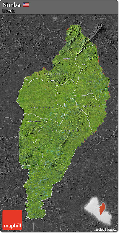 Satellite Map of Nimba, darken, desaturated