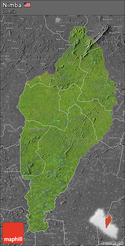Satellite Map of Nimba, desaturated