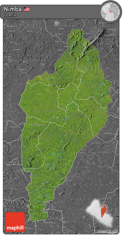 Satellite Map of Nimba, desaturated