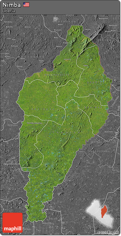 Satellite Map of Nimba, desaturated