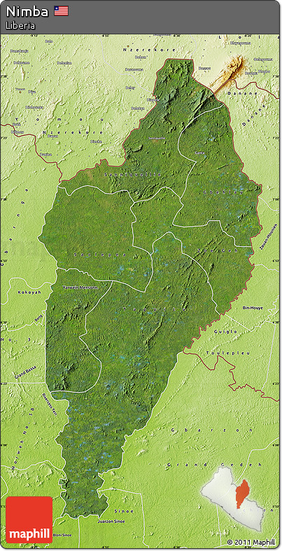 Satellite Map of Nimba, physical outside