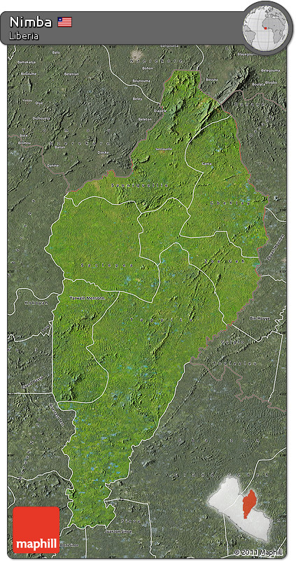 Satellite Map of Nimba, semi-desaturated