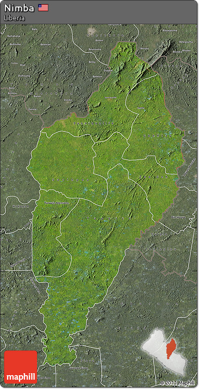 Satellite Map of Nimba, semi-desaturated