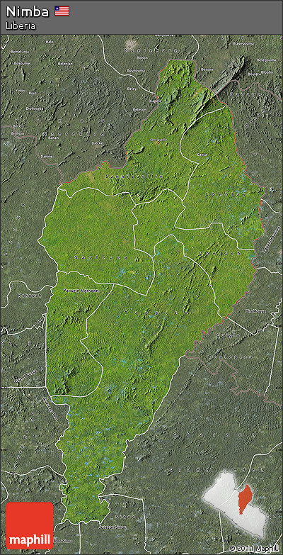 Satellite Map of Nimba, semi-desaturated