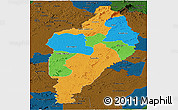 Political Panoramic Map of Nimba, darken