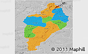 Political Panoramic Map of Nimba, lighten, desaturated