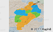 Political Panoramic Map of Nimba, lighten, semi-desaturated