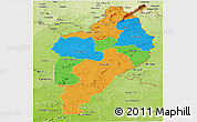 Political Panoramic Map of Nimba, physical outside