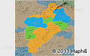 Political Panoramic Map of Nimba, semi-desaturated