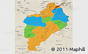 Political Panoramic Map of Nimba, shaded relief outside