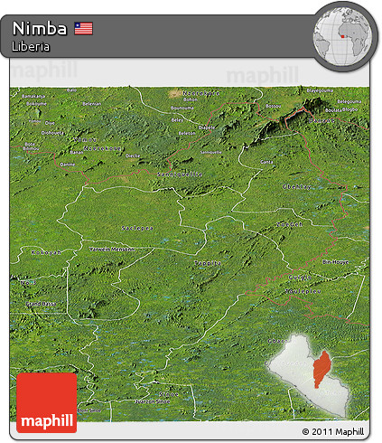 Satellite Panoramic Map of Nimba