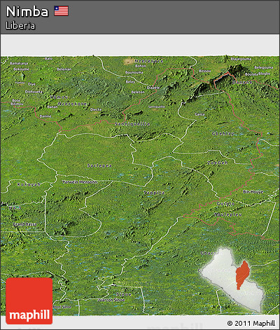 Satellite Panoramic Map of Nimba