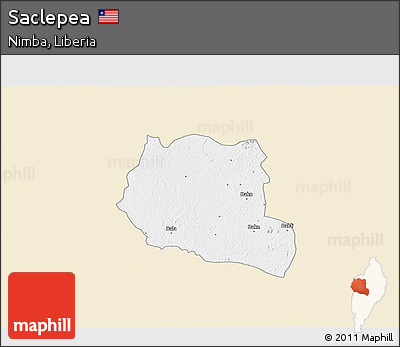 Classic Style 3D Map of Saclepea, single color outside