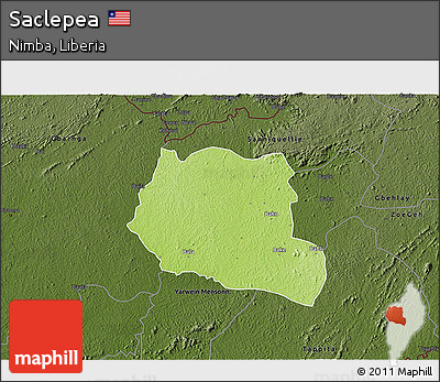 Physical 3D Map of Saclepea, darken