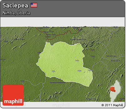 Physical 3D Map of Saclepea, darken