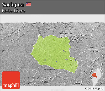 Physical 3D Map of Saclepea, desaturated