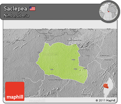 Physical 3D Map of Saclepea, desaturated