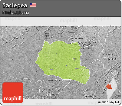 Physical 3D Map of Saclepea, desaturated