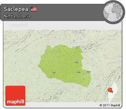 Physical 3D Map of Saclepea, lighten