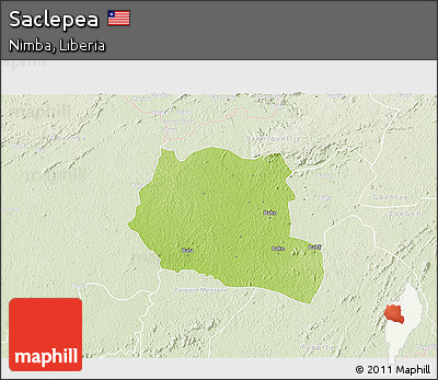 Physical 3D Map of Saclepea, lighten