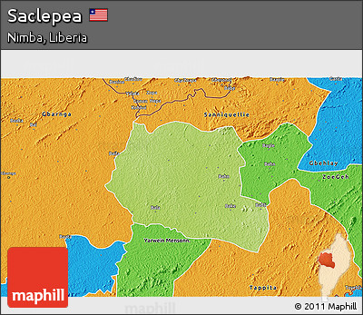 Physical 3D Map of Saclepea, political outside