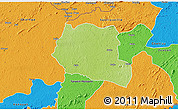 Physical 3D Map of Saclepea, political outside