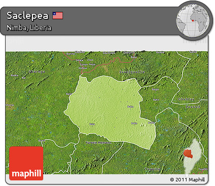 Physical 3D Map of Saclepea, satellite outside