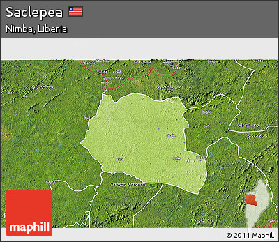 Physical 3D Map of Saclepea, satellite outside