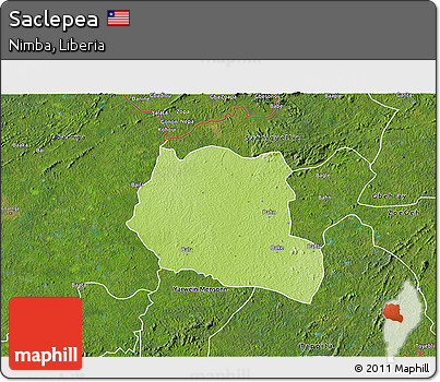 Physical 3D Map of Saclepea, satellite outside