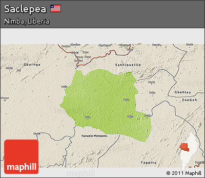 Physical 3D Map of Saclepea, shaded relief outside