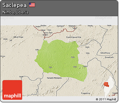 Physical 3D Map of Saclepea, shaded relief outside