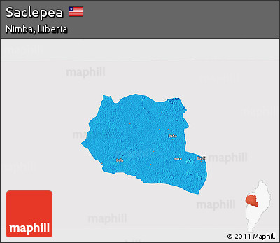 Political 3D Map of Saclepea, cropped outside