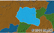 Political 3D Map of Saclepea, darken