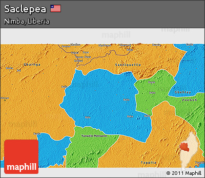 Political 3D Map of Saclepea