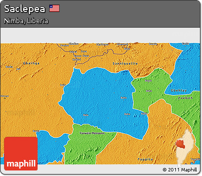 Political 3D Map of Saclepea