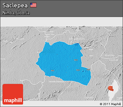 Political 3D Map of Saclepea, lighten, desaturated