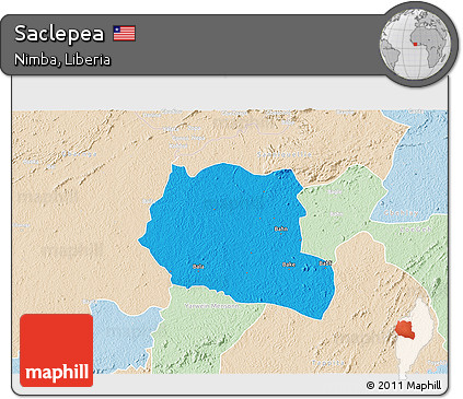 Political 3D Map of Saclepea, lighten