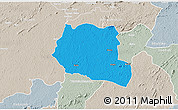 Political 3D Map of Saclepea, lighten, semi-desaturated