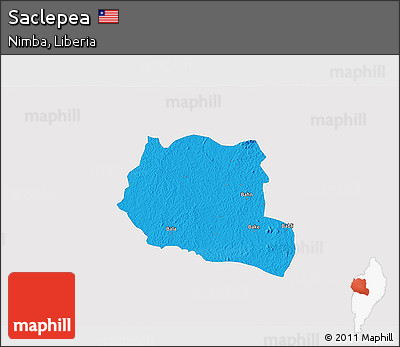 Political 3D Map of Saclepea, single color outside