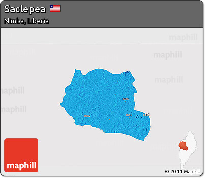 Political 3D Map of Saclepea, single color outside