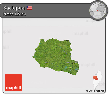 Satellite 3D Map of Saclepea, cropped outside