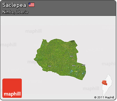 Satellite 3D Map of Saclepea, cropped outside