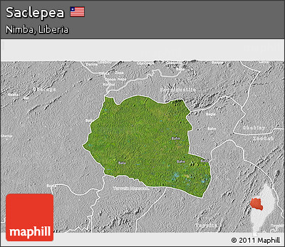 Satellite 3D Map of Saclepea, lighten, desaturated