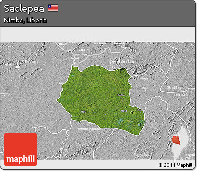 Satellite 3D Map of Saclepea, lighten, desaturated