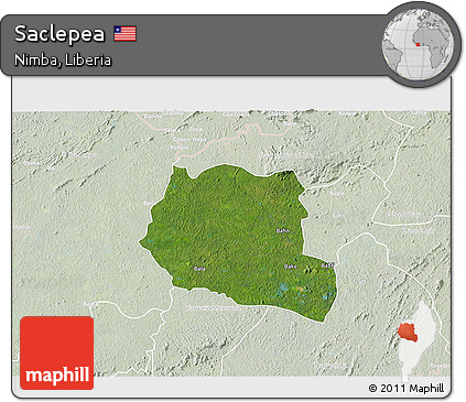 Satellite 3D Map of Saclepea, lighten