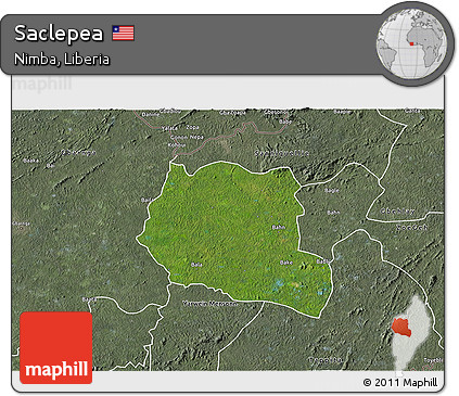 Satellite 3D Map of Saclepea, semi-desaturated