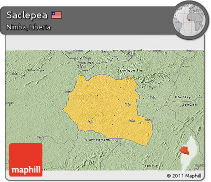 Savanna Style 3D Map of Saclepea
